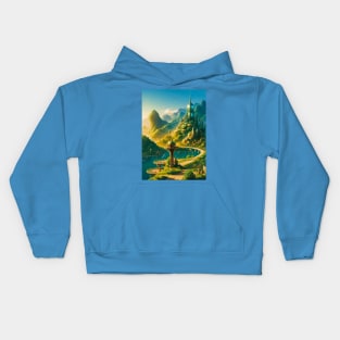 Solarpunk City - Utopia in a Green Valley Kids Hoodie